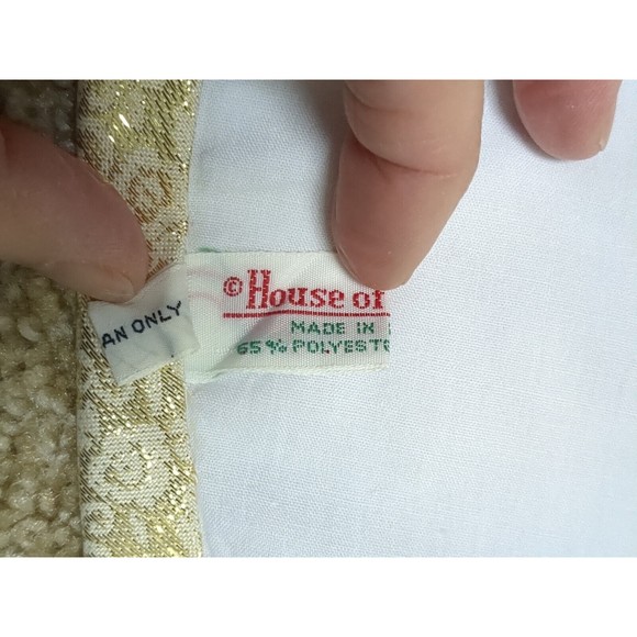 House of Hatten Appliquéd Satin Angels Christmas Tree‎ Skirt 58" Round Vintage - Picture 12 of 15